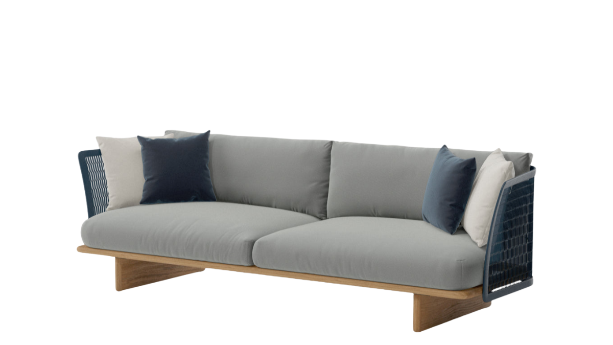 Sofá de 3 plazas Mesh | Estructura 24C | Pie de teca T01