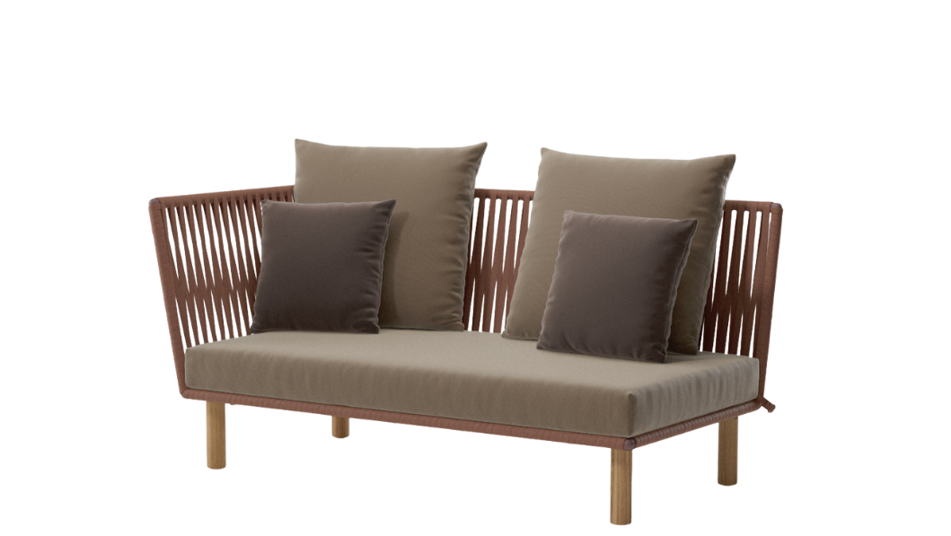 Bitta Bela Rope Left Corner Module | Teak Leg N00 | Rope Z10