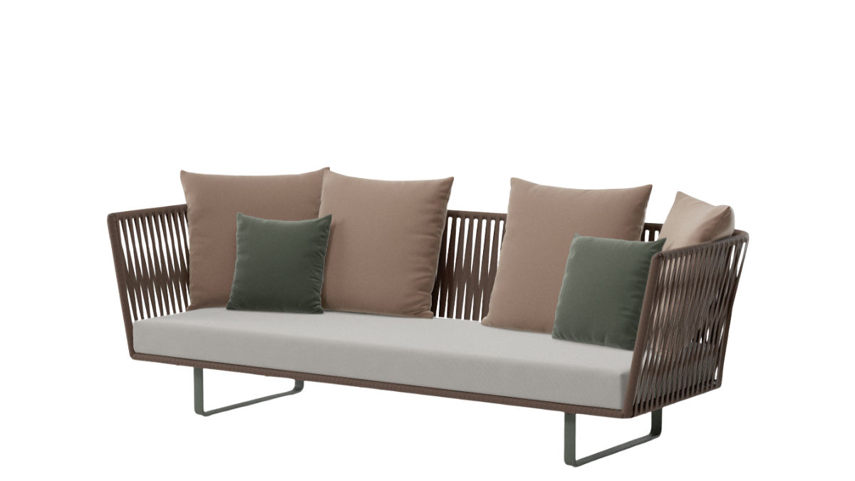 Sofá Exterior Bitta Bela Rope de 3 plazas | Pie de aluminio 29C | Cuerda Z09