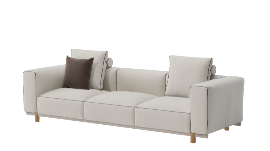 Molo 3-seater sofa | Teak base L01 | Aluminum frame 05C