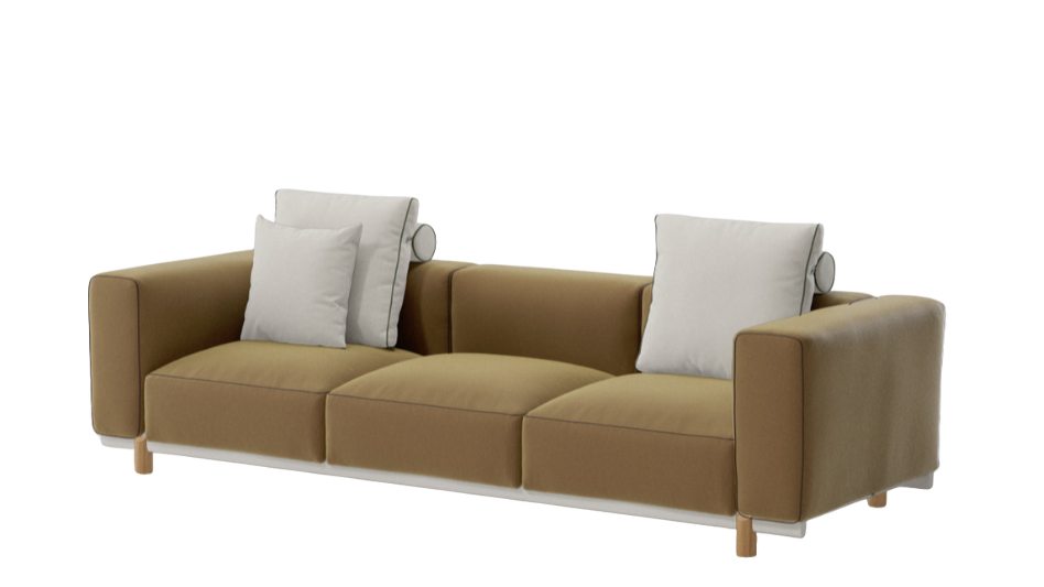 Molo 3-seater sofa | Teak base L01 | Aluminum frame 05C