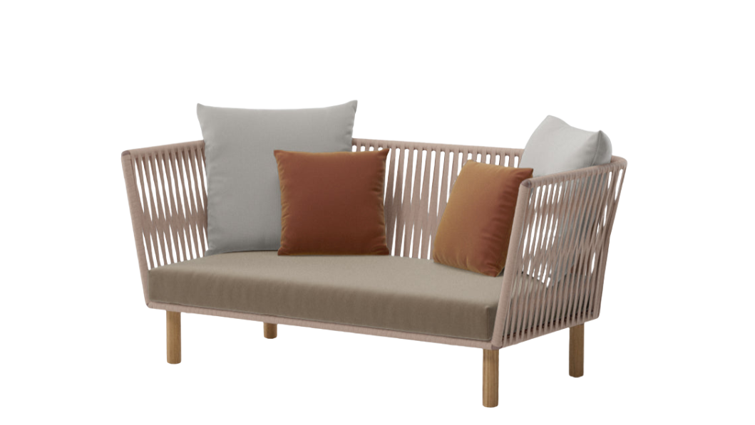 Bitta Bela Rope 2-seater sofa | Teak base N00 | Rope Z02
