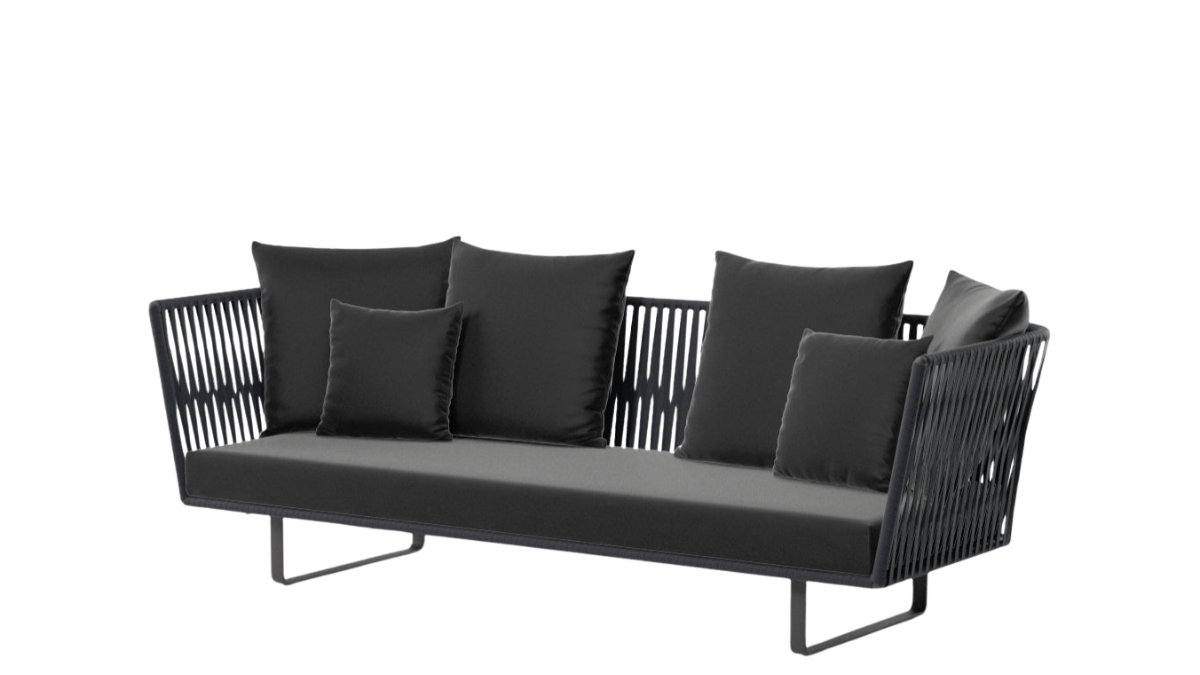 Sofá Exterior Bitta Bela Rope de 3 plazas | Pie de aluminio 01C | Cuerda Z01