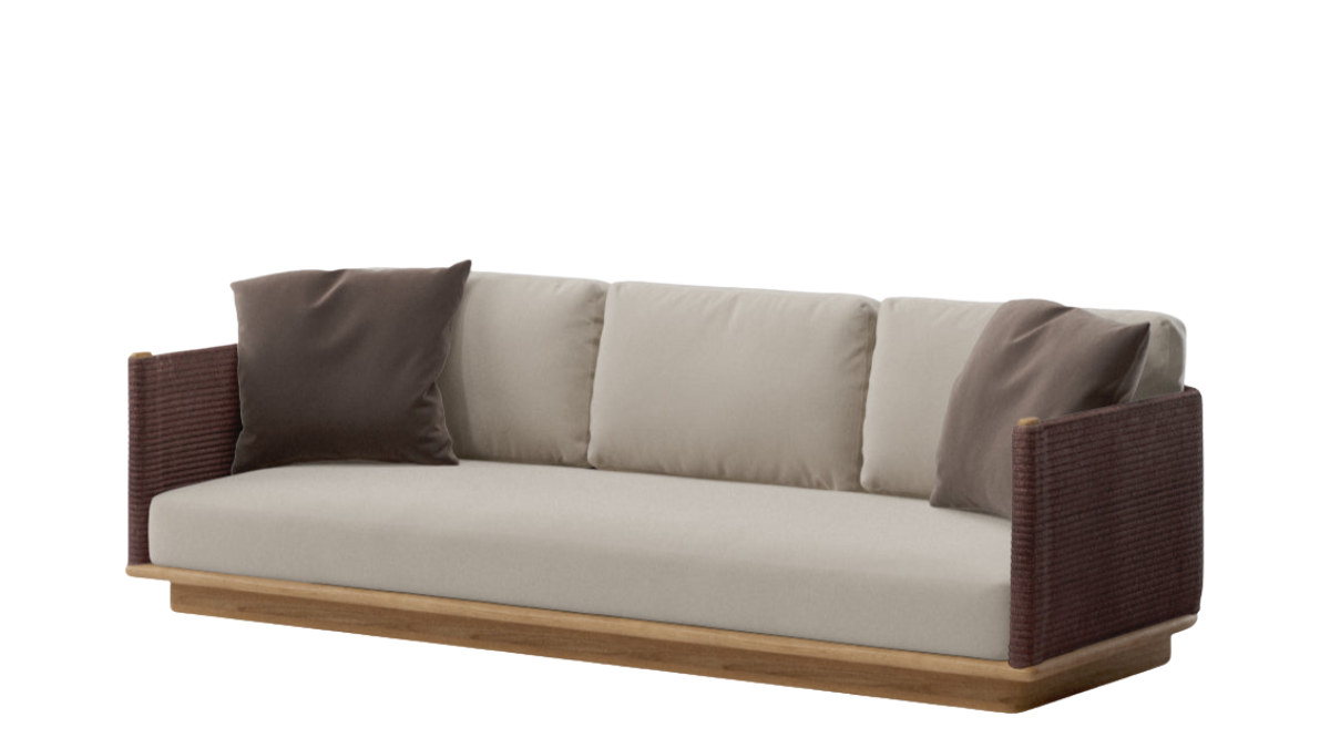 Giro 3-seater sofa | Teak base | Soga 475