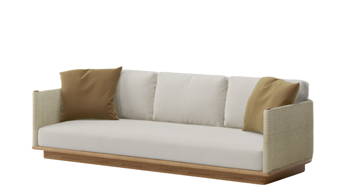 Giro 3-seater sofa | Teak base N00 | Soga 455