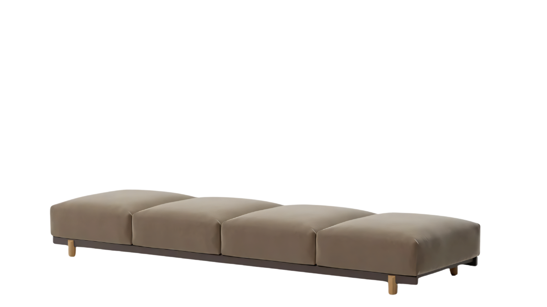 Banco Molo de 4 plazas | Pie de teca L01 | Estructura 01C