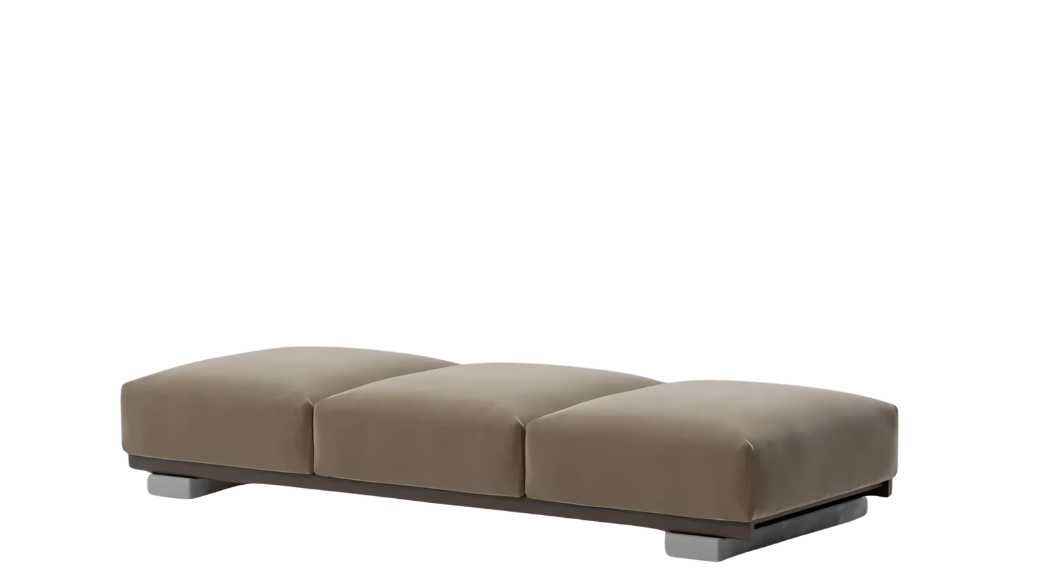 Banco Molo de 3 plazas | Pie de teca L01 | Estructura 01C