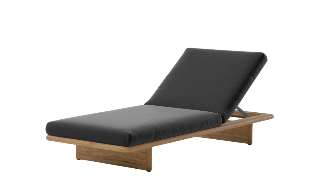 Mesh Outdoor Lounger | 01L Charcoal Terrain Elements