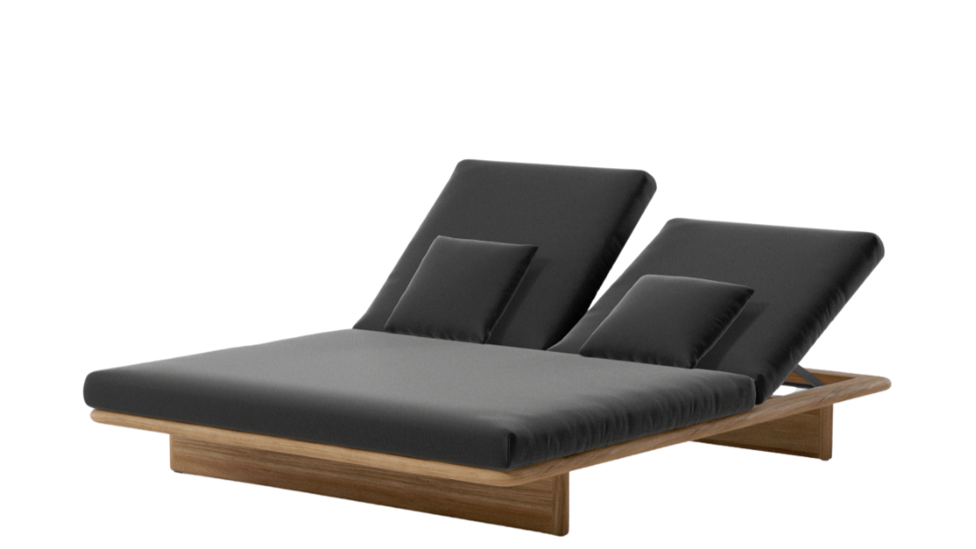 Tumbona doble para exterior Mesh | 01L Charcoal Terrain Elements