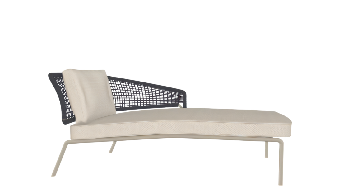 Tumbona de exterior CTR Meridienne con brazo a la izquierda
