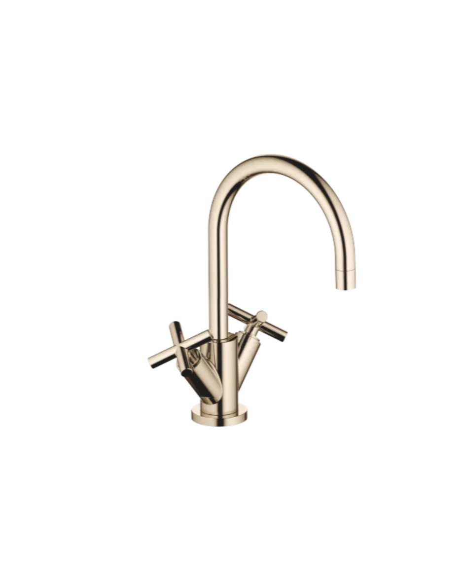 Grifo de lavabo bimando con válvula automática TARA