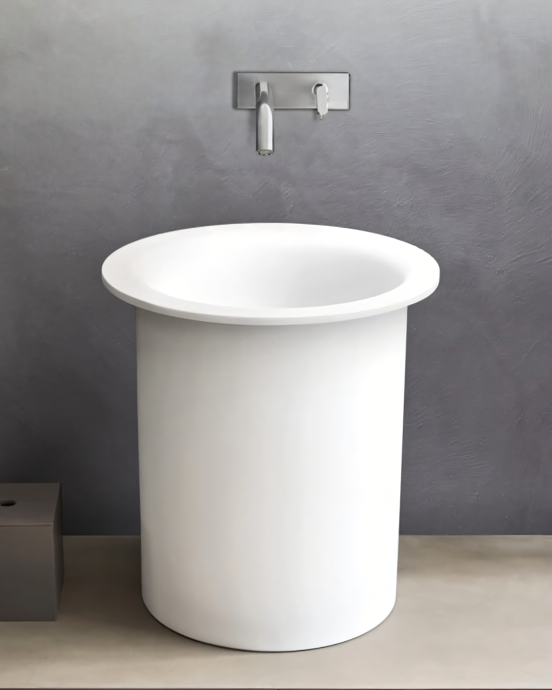 Square wall-mounted single-lever basin mixer