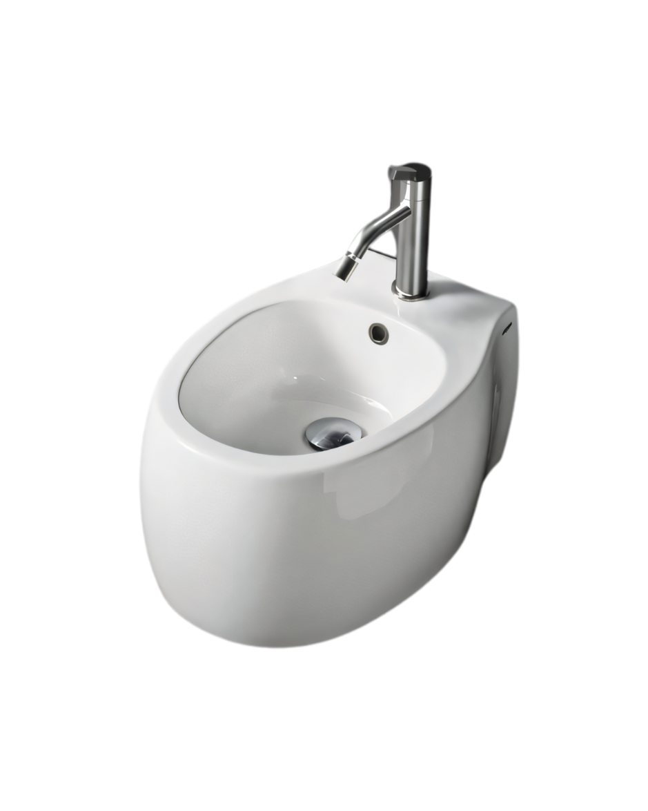 Square single-lever bidet mixer