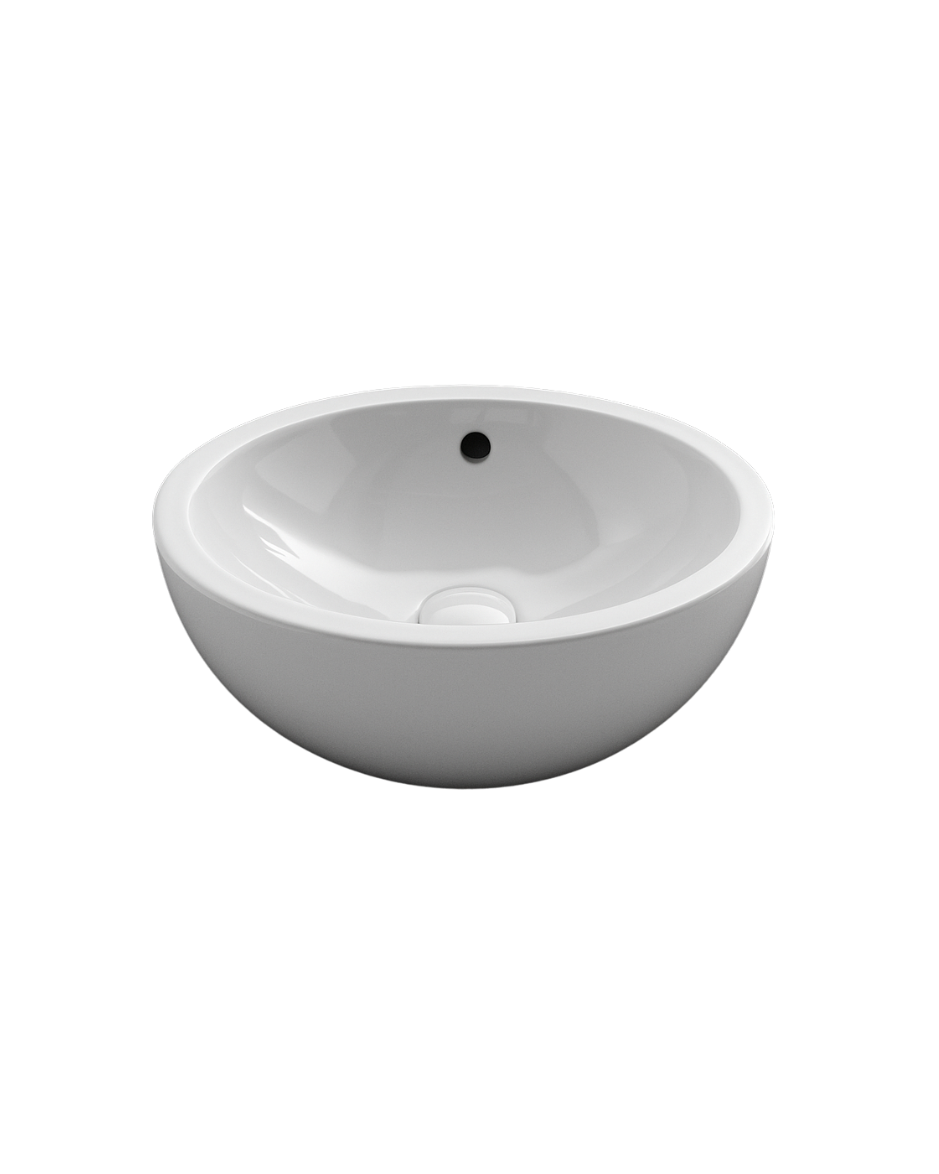 Le Bacinelle round countertop washbasin with overflow