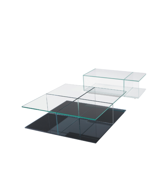 Mesa de centro Mex con vidrio templado transparente