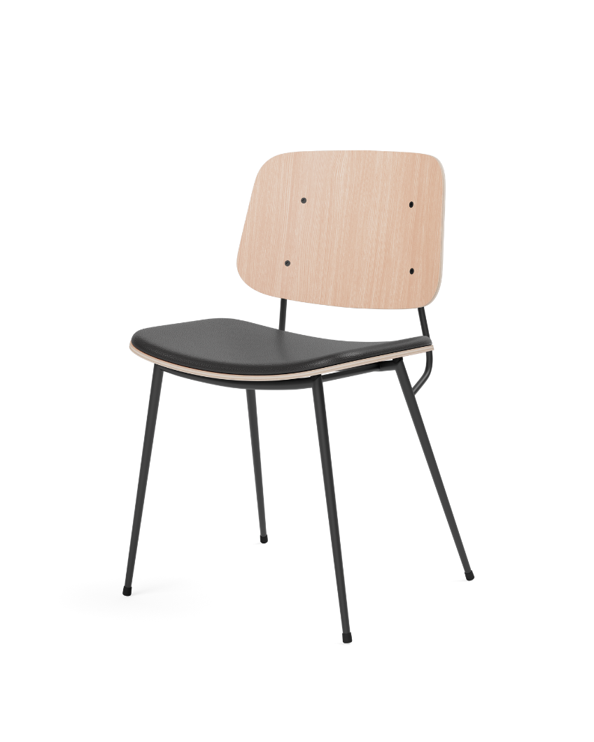 Søborg dining chair, metal base, with upholstered seat