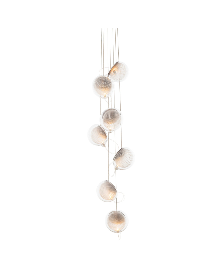 Ceiling Lamps 76.7 Cluster Column Clear | White Round
