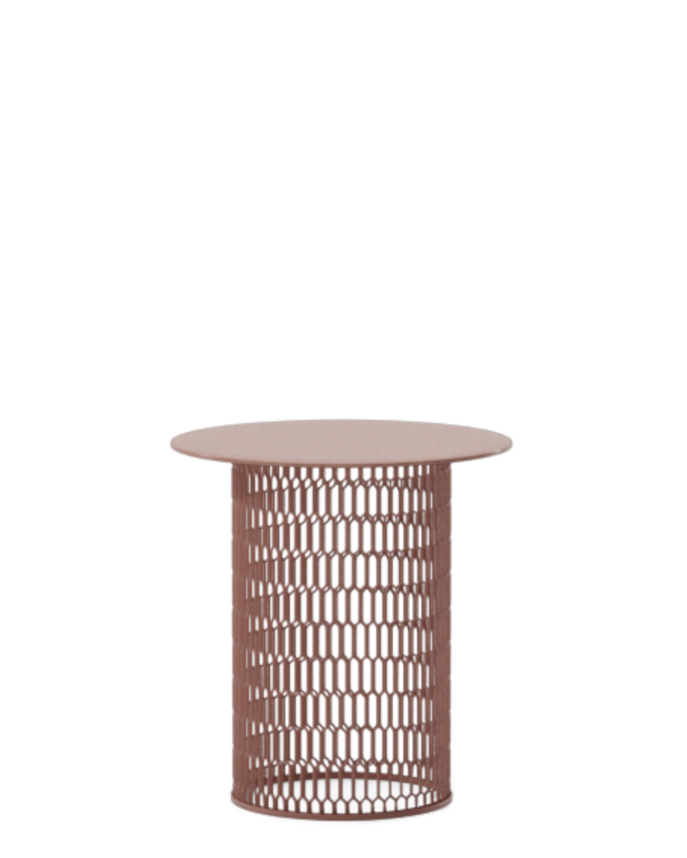 Mesh side table Ø48 | Smoky Quartz crystal surface