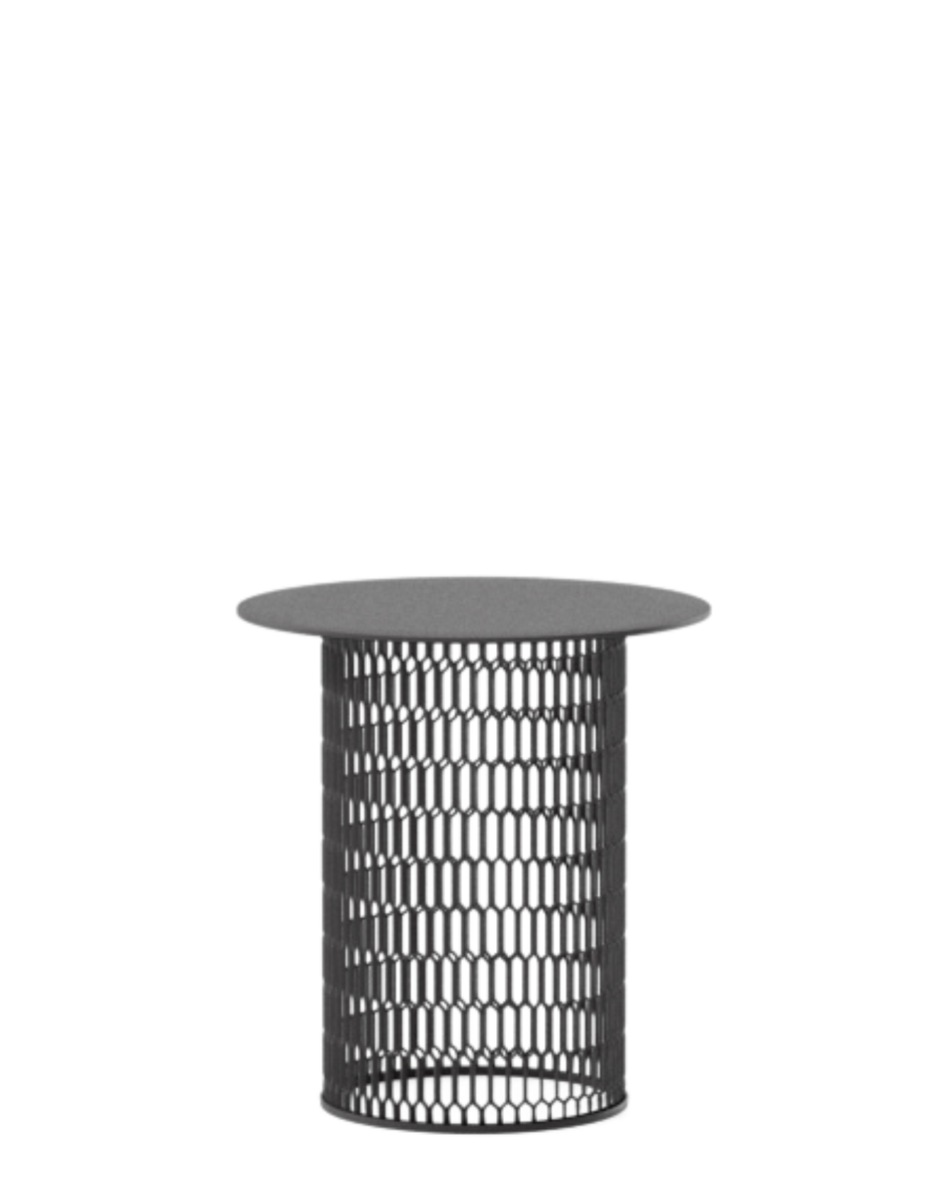 Mesh side table Ø48 | Smoky Quartz crystal surface