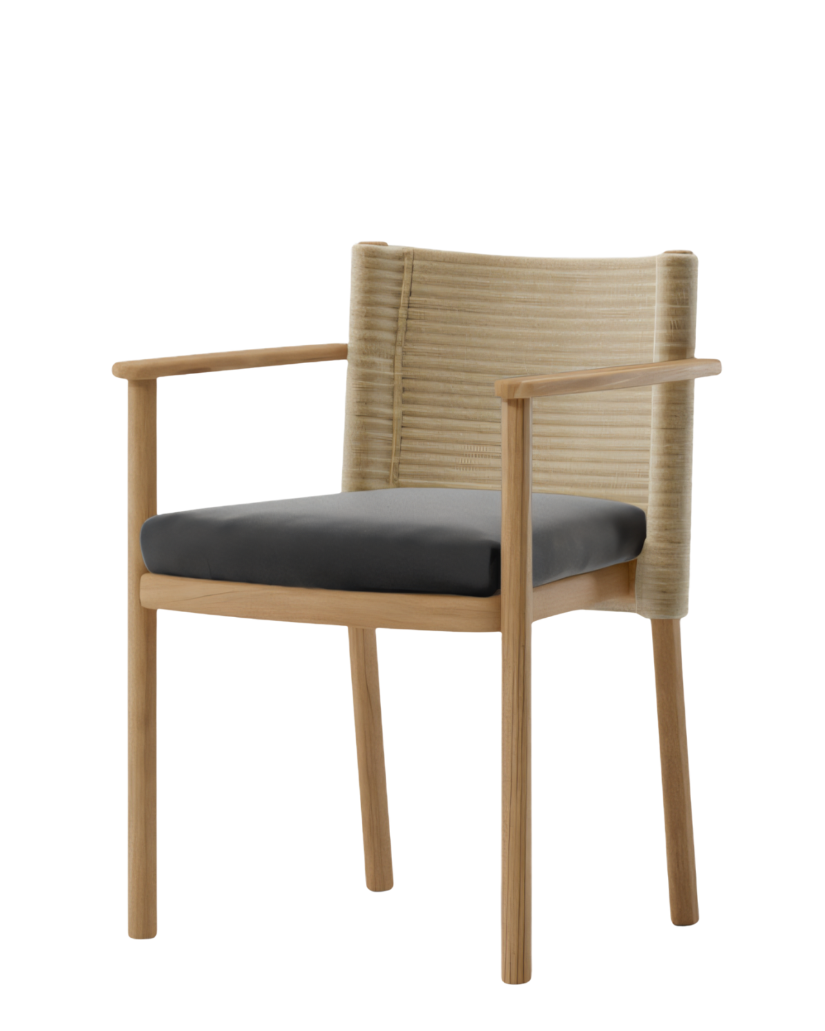 Sillón de comedor Giro | Soga 455 | Cojín de asiento 01L Charcoal Terrain Elements