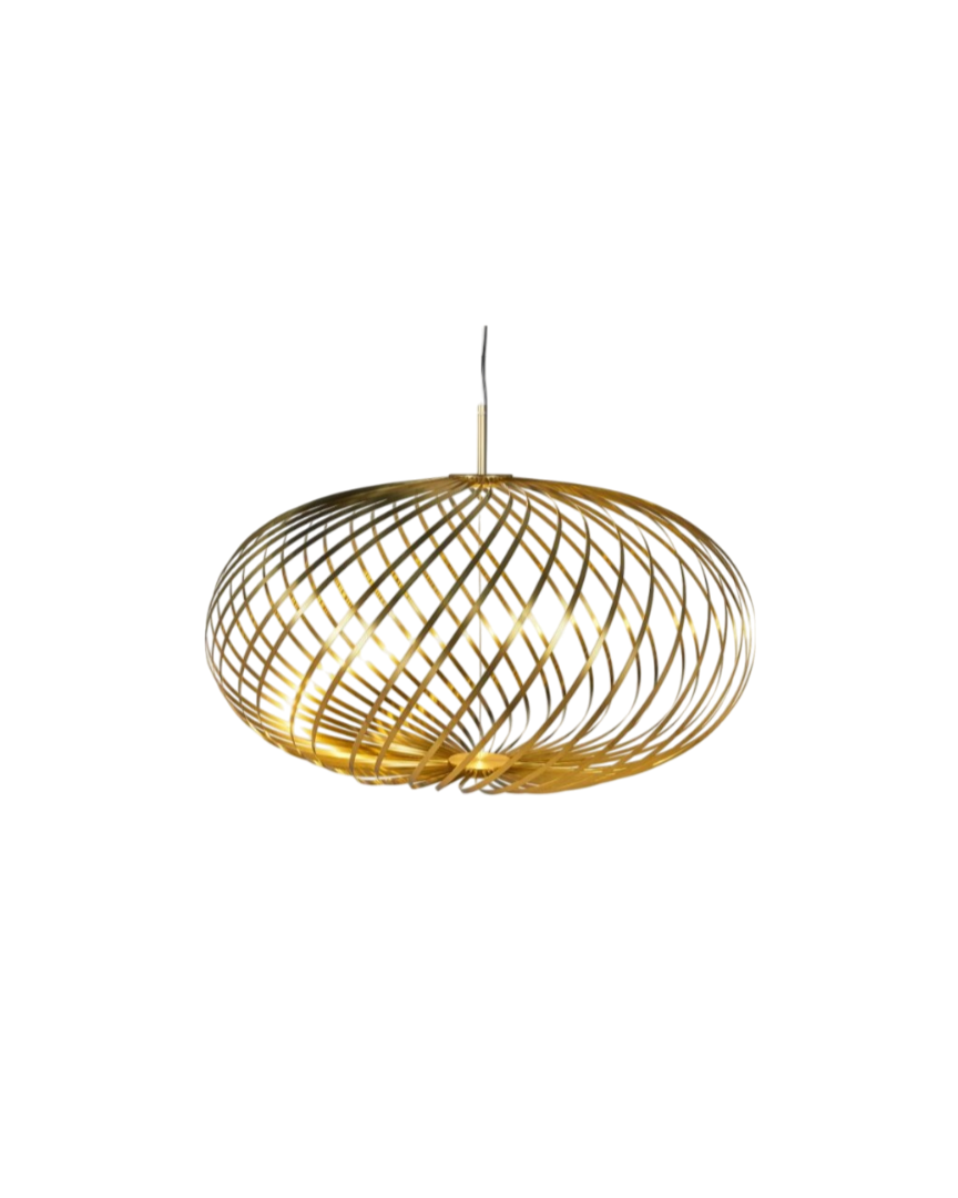 Spring Pendant Ceiling Lamp | Brass