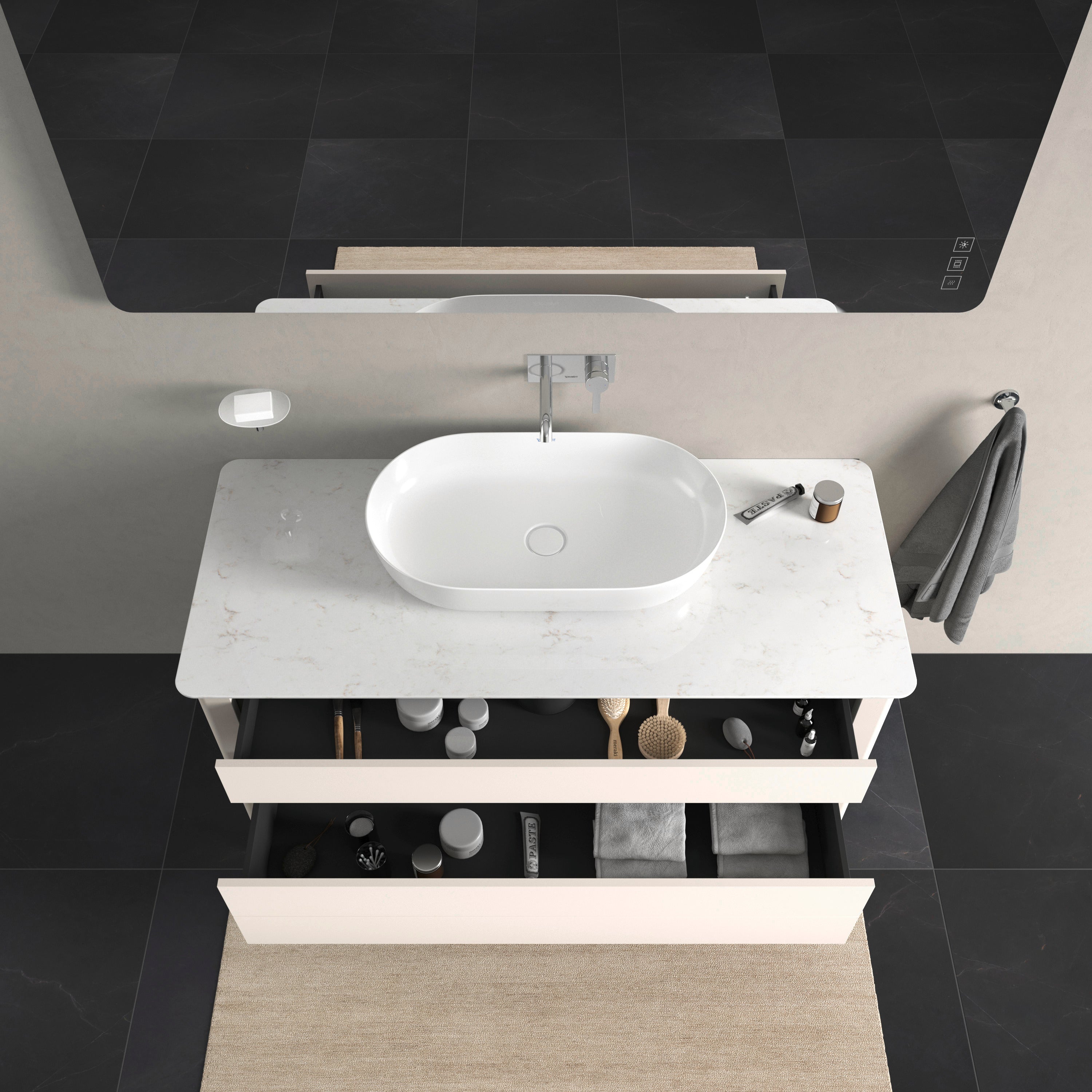 Luv 700 mm countertop washbasin