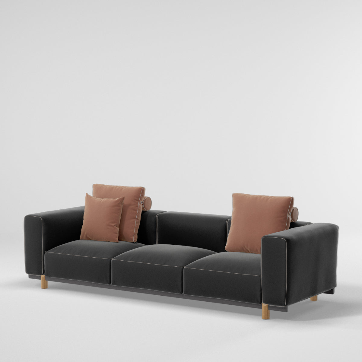 Molo 3-seater sofa | Teak base L01 | Aluminum frame 01C