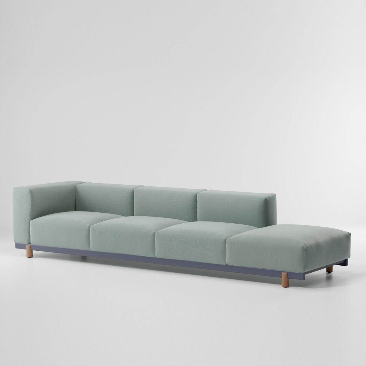 Sofá Esquinero Izquierdo 4 Plazas Abierto | Pie de teca L01 | Estructura aluminio 25C