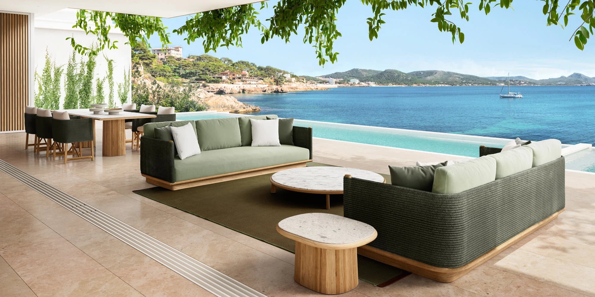 Giro 3-seater sofa | 28C aluminum base | Soga 475