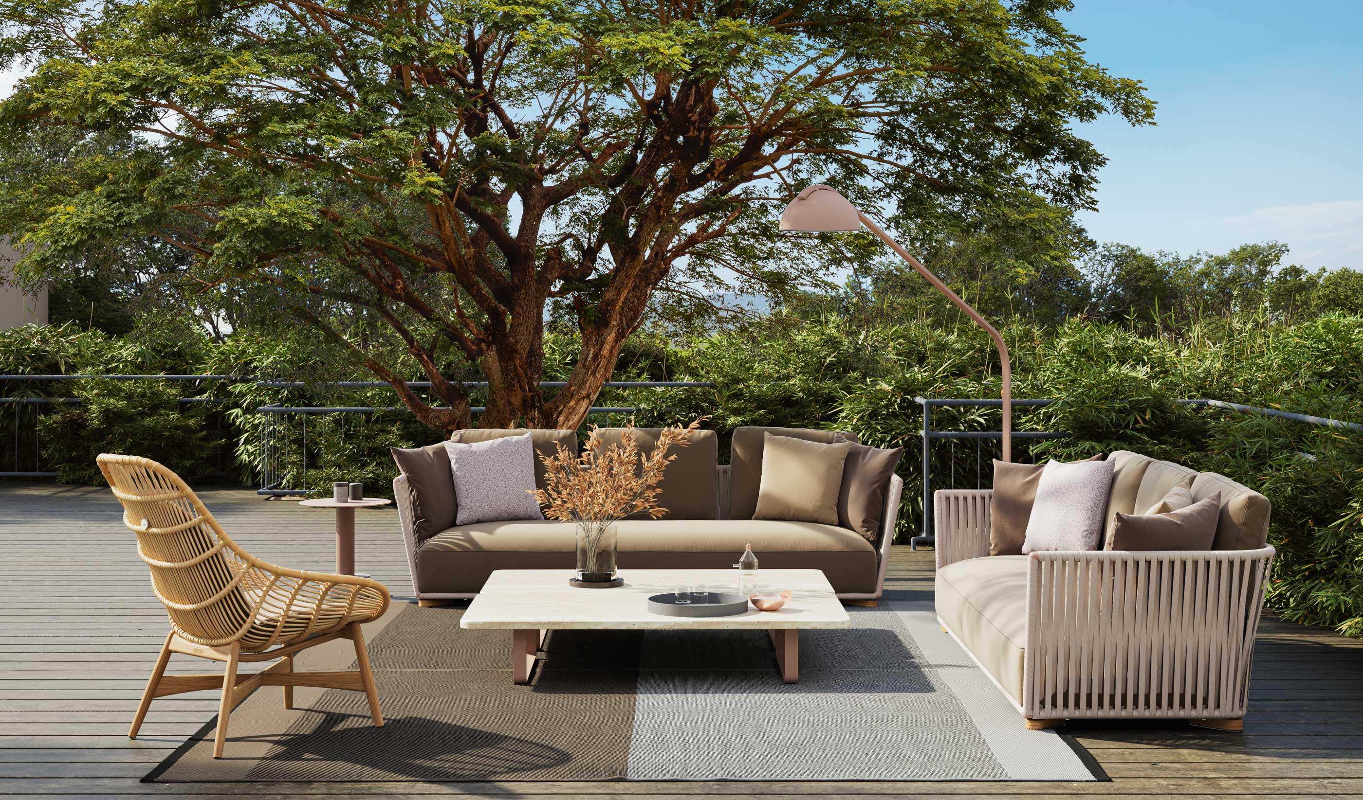 Sofá de 3 plazas Grand Bitta Living | Cuerda Z06 | Cojín de asiento 12L