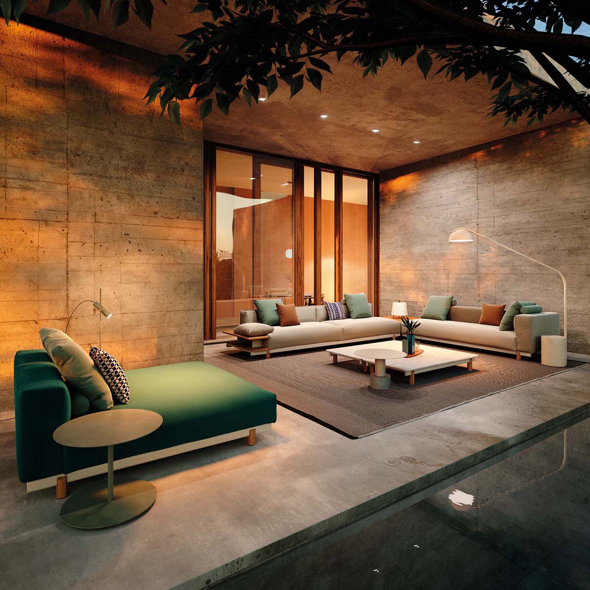 Sofá de exterior Living Molo Corner | Ribete 33C | Tejido 12L