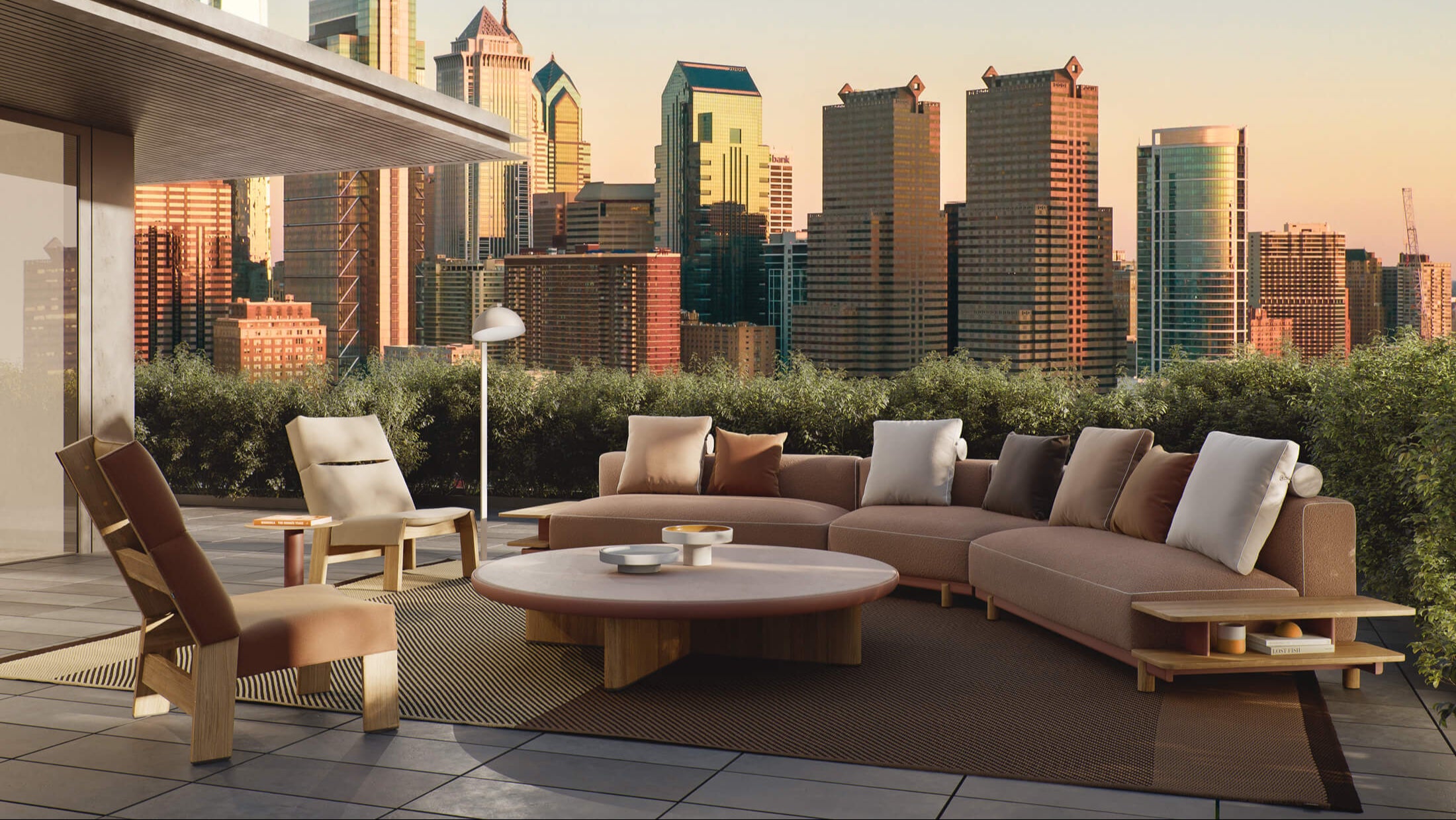 Sofá de exterior Living Molo Corner | Ribete 33C | Tejido 12L