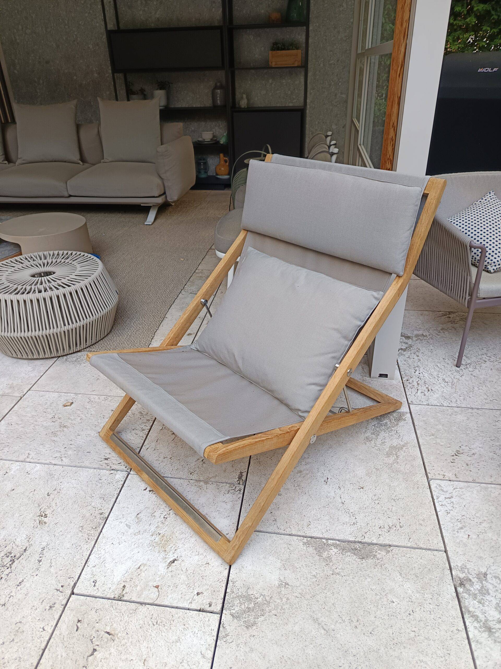 DEDON 'SEAYOU' FOLDING CHAIR