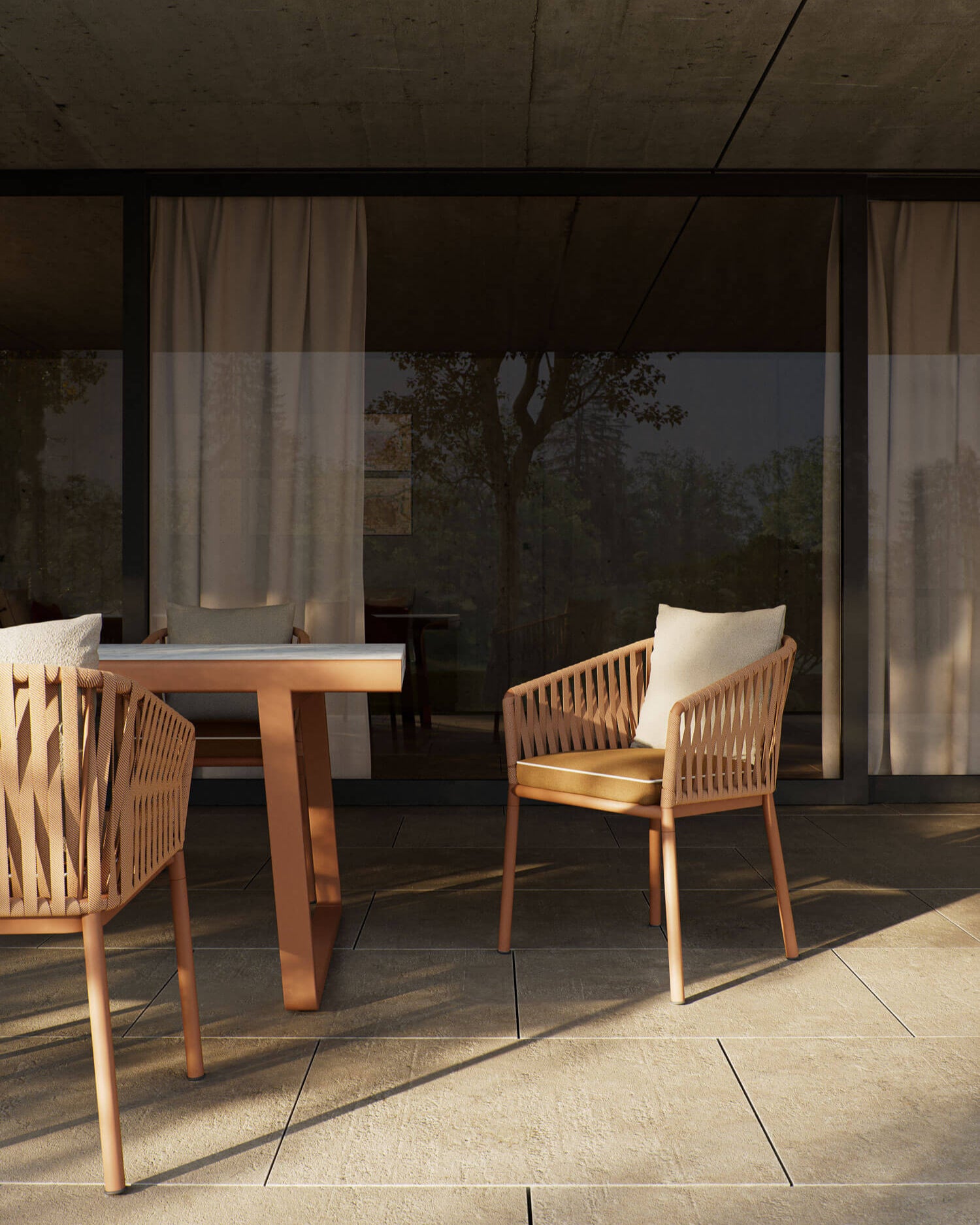 Silla de comedor exterior Grand Bitta | Pies 11C | Cuerda Z18