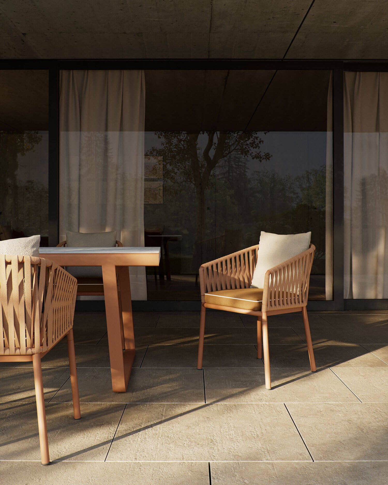 Silla de comedor de exterior Grand Bitta | Pies 01C | Cuerda Z01