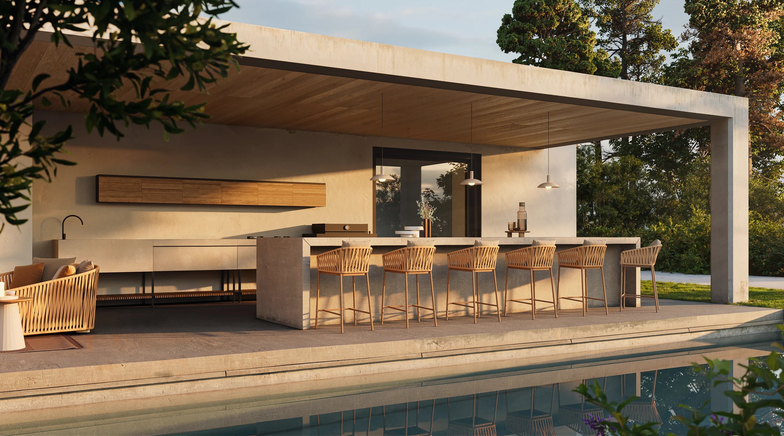 Bitta Bela Rope Bar Stool | 07C Legs | Z06 Rope