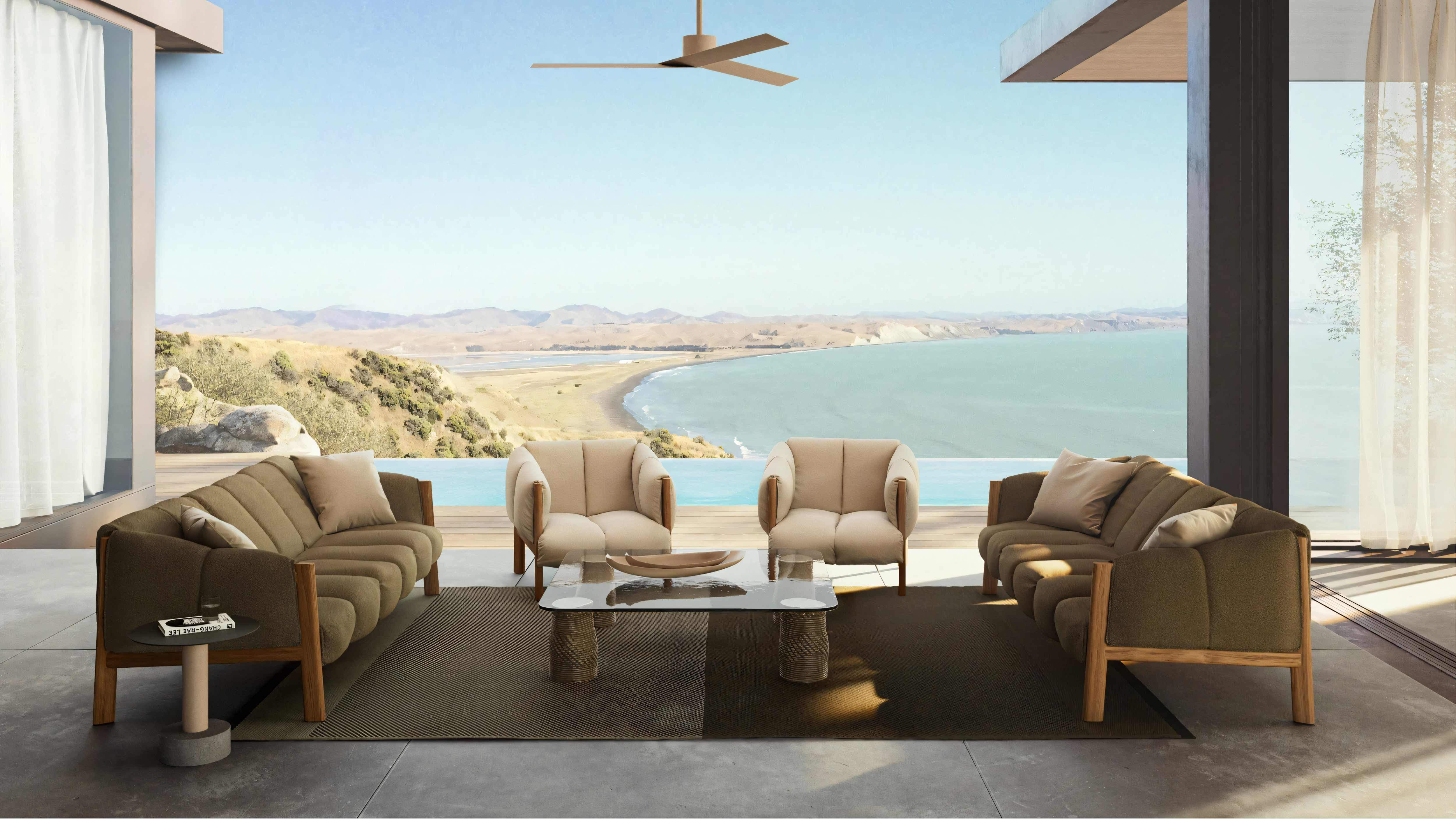 Plumon coffee table 120x120 | 388 Green Opal