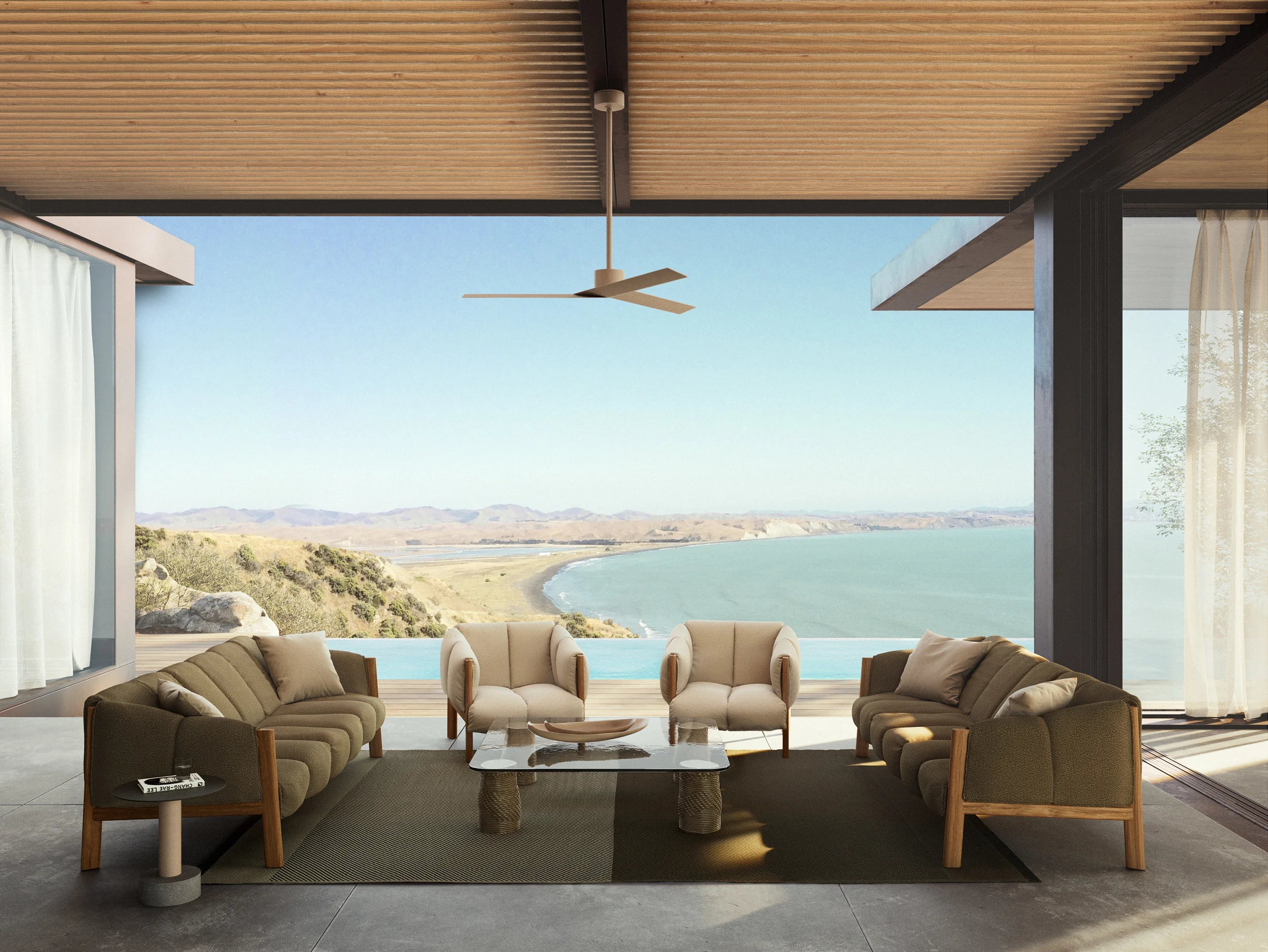 Plumon 3-seater sofa | Teak base T01 | Seat 07L