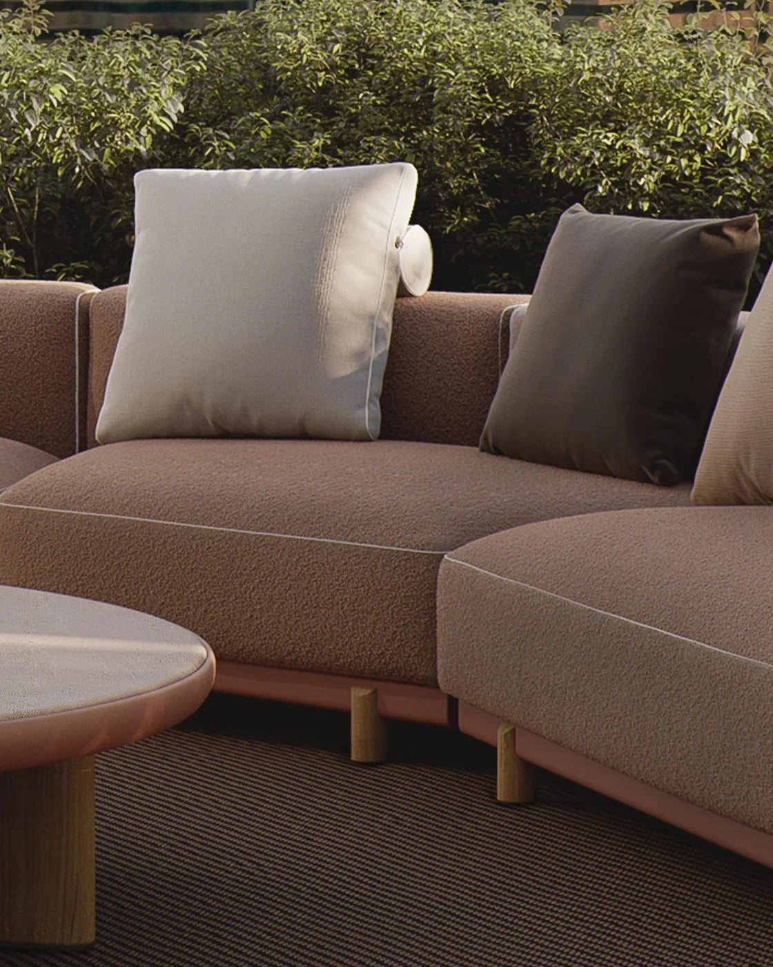 Banco Molo de 2 plazas | Pie de teca L01 | Estructura 01C