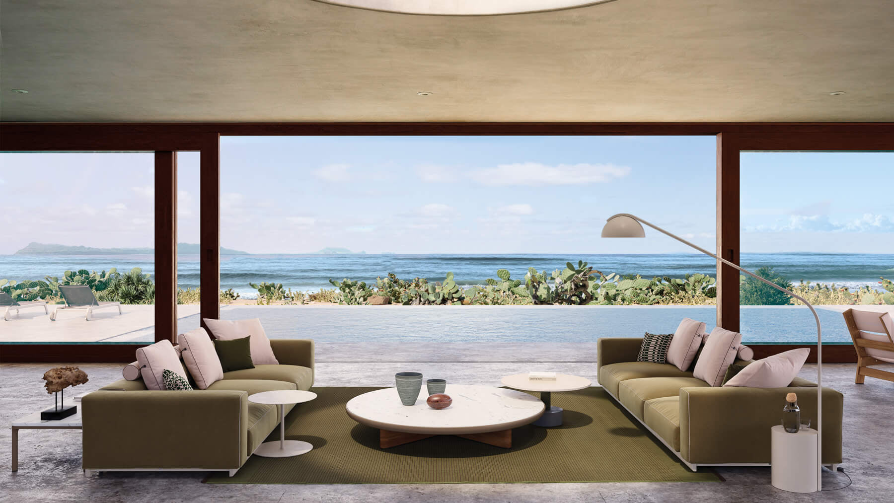 Molo XL 3-seater sofa | Low leg L03 | Aluminum frame 04C