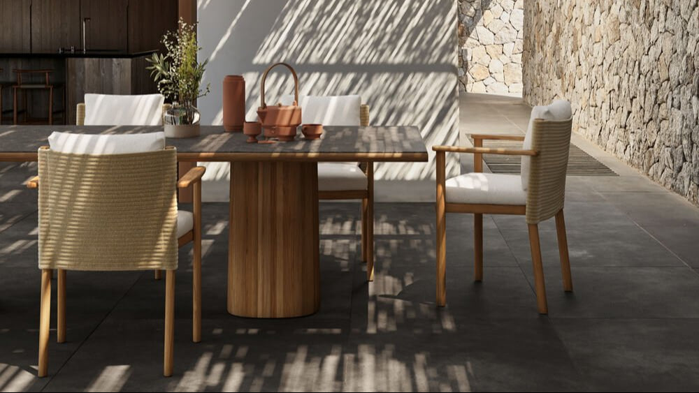 Mesa comedor Giro 290x108 | CM3 Neutral Caliza Ceramics