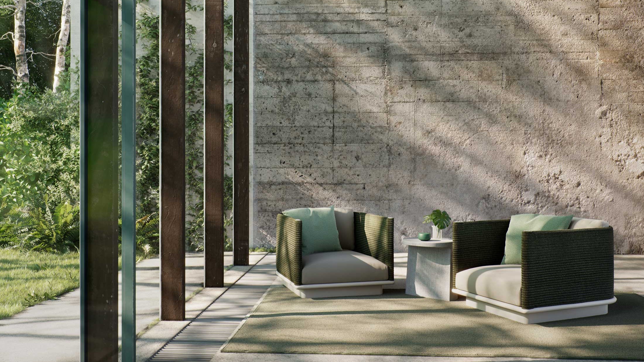 Sillón de aluminio 1 plaza Giro | 14L Desert Rose Terrain Elements