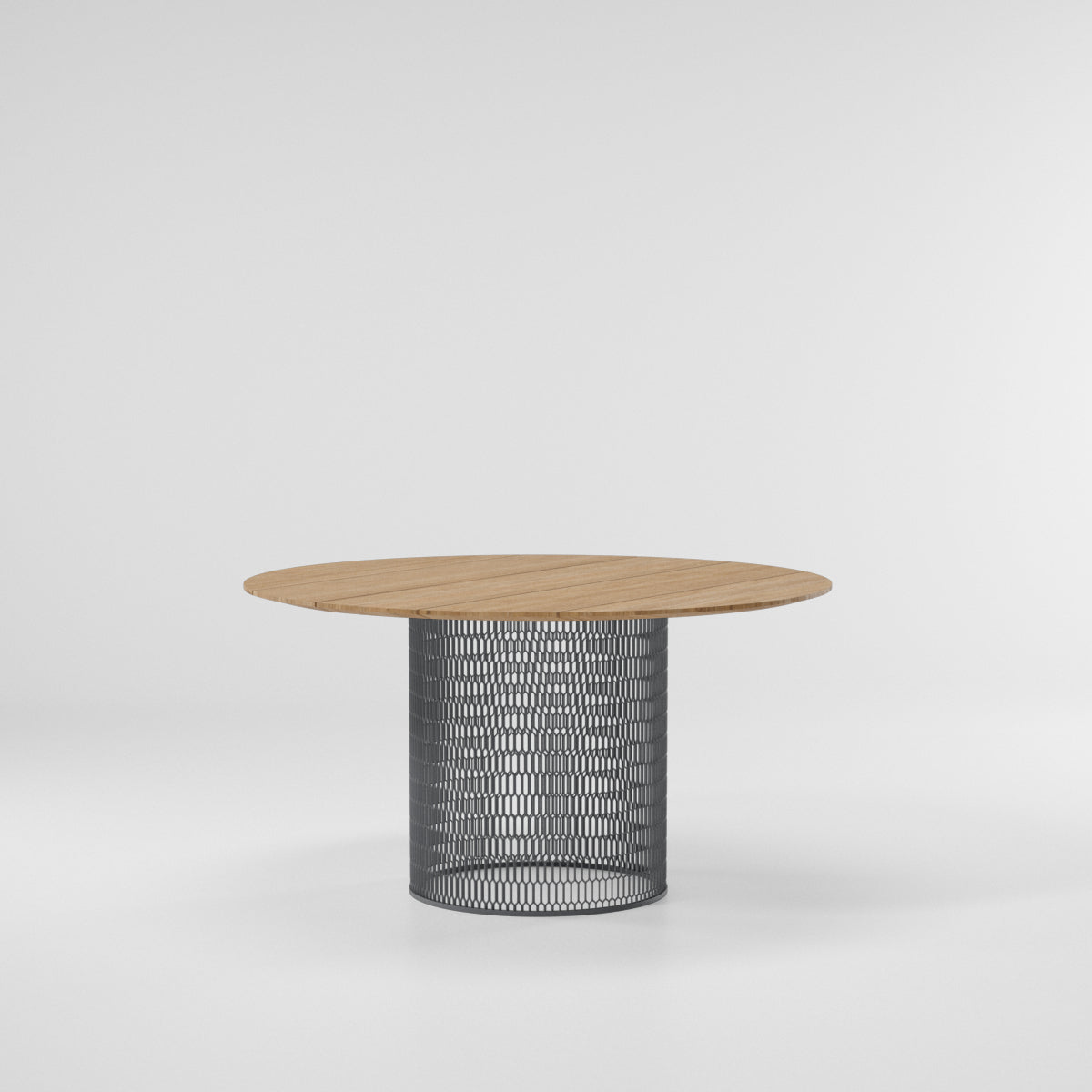 Mesh Dining Table Ø135 | Teak Top