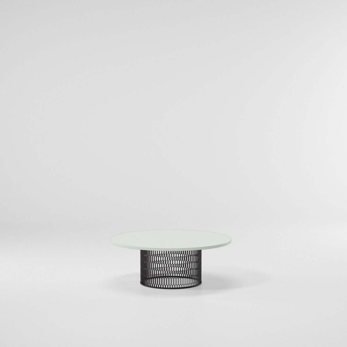 Mesh Coffee Table Ø90 | Erinite Glass Top