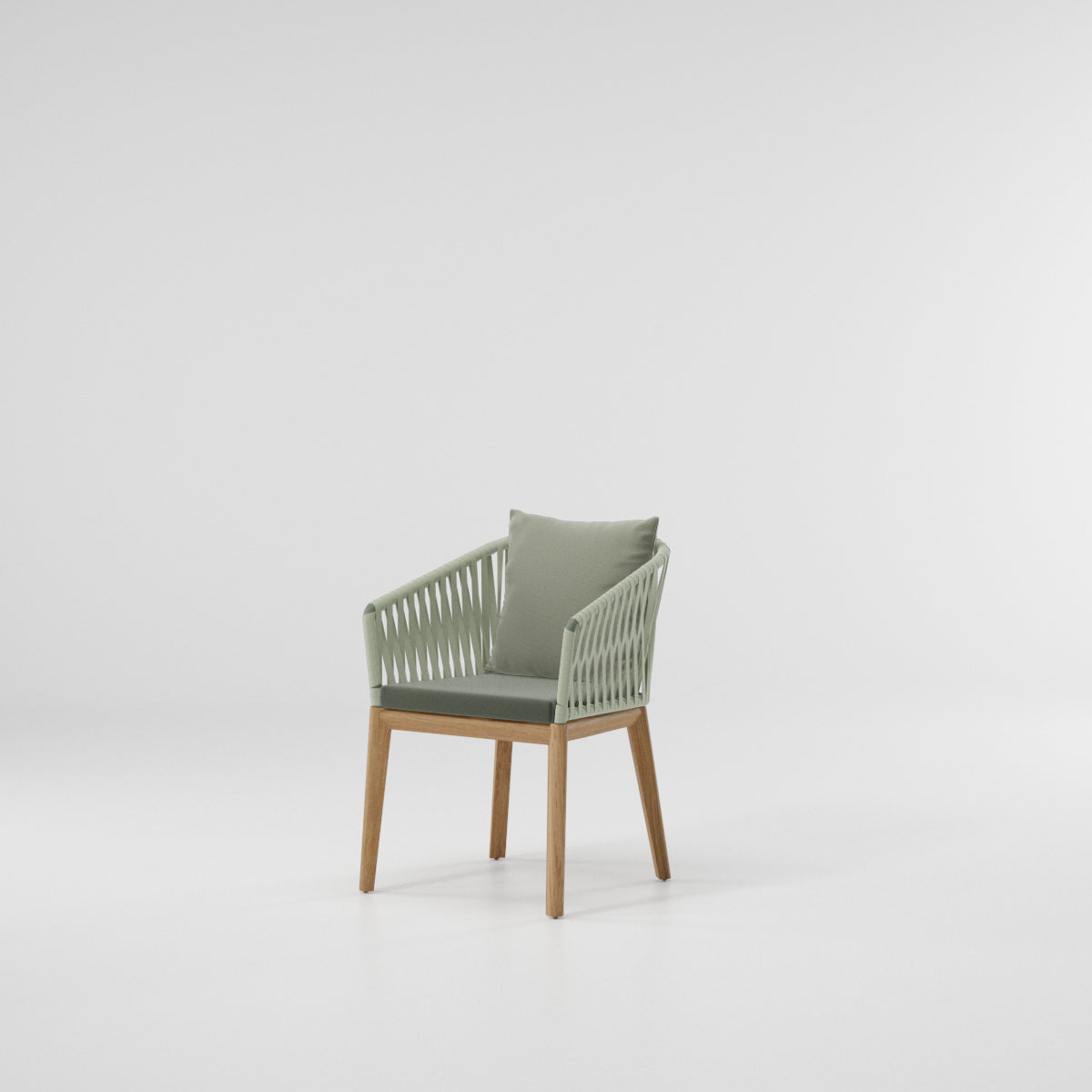 Bitta Bela Rope Dining Chair with Armrests | Teak Base N00 | Rope Z21