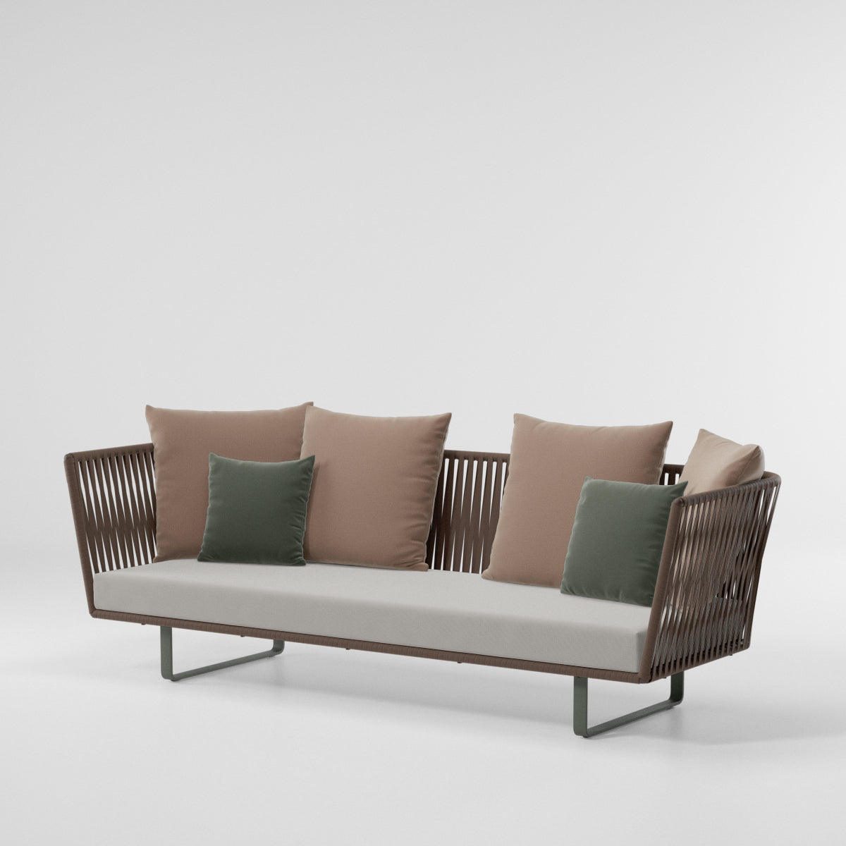 Sofá Exterior Bitta Bela Rope de 3 plazas | Pie de aluminio 29C | Cuerda Z09