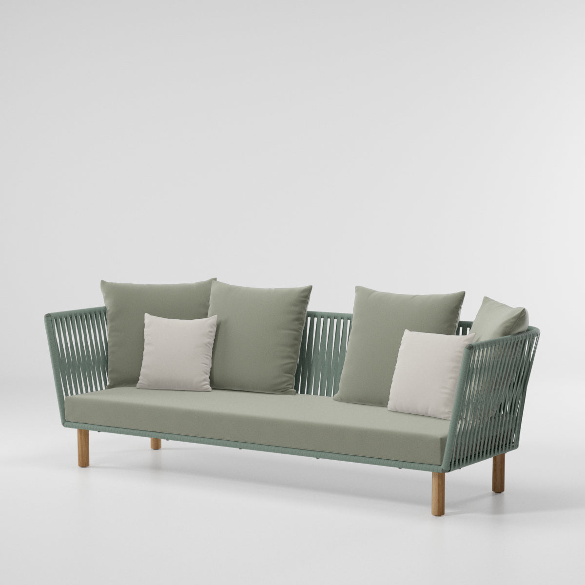 Sofá Exterior Bitta Bela Rope de 3 plazas | Pie de teca N00 | Cuerda Z23