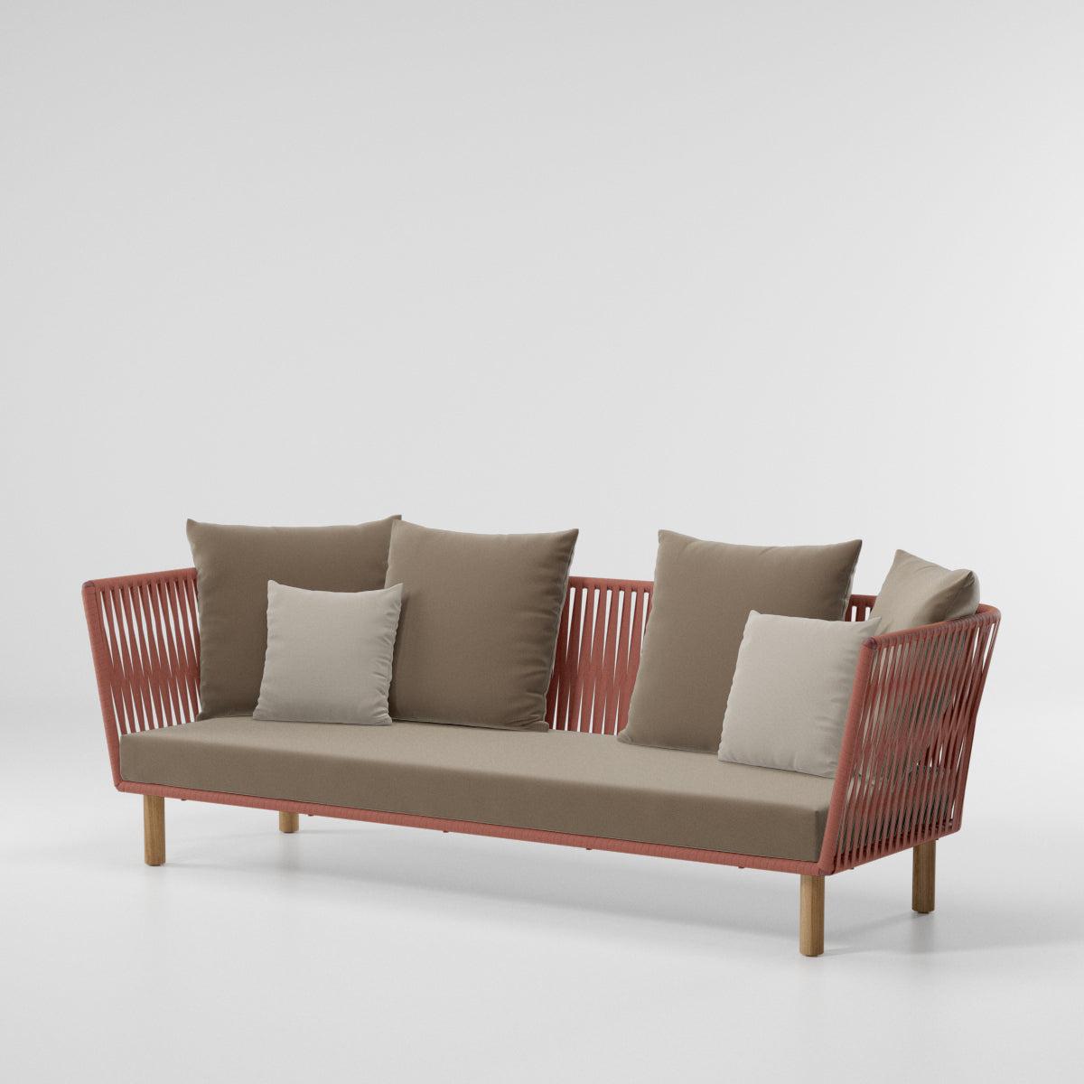 Sofá Exterior Bitta Bela Rope de 3 plazas | Pie de teca N00 | Cuerda Z13