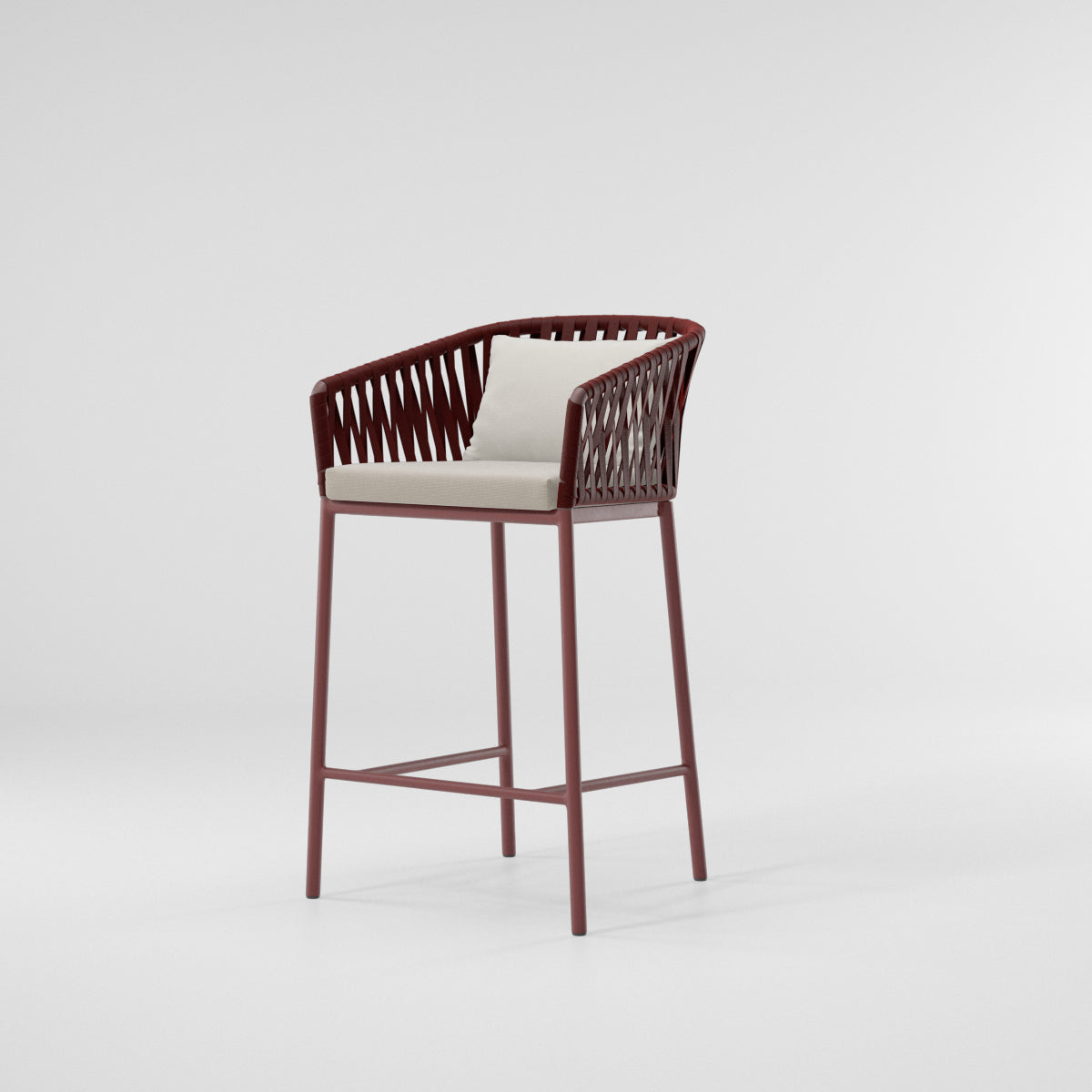 Taburete bajo de bar Bitta Bela Rope | Pies 18C | Cuerda Z14