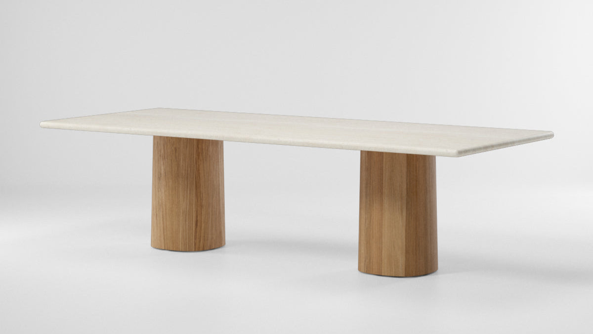 Giro Dining Table 220x108 | Travertine Marble